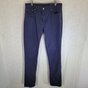 Levis 511 Chino Pants Mens 33x34 Blue Slim Straight Flat Front Denim Stretch